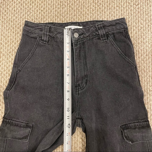 Pacsun high waisted boyfriend cargo Jean Joggers Black 0178 - Picture 9 of 10